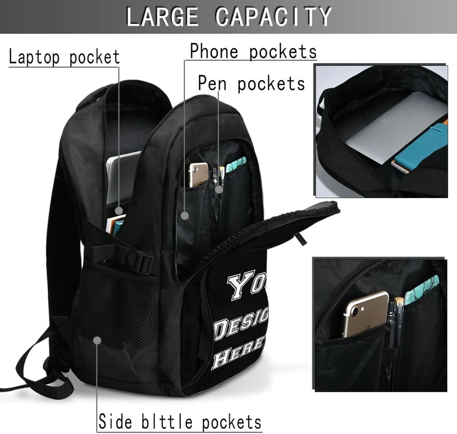 Generic Custom Backpack Large-capacity Casual Travel Laptop Bag Design Text Photo Logo Personalized Backpack,Extra Large