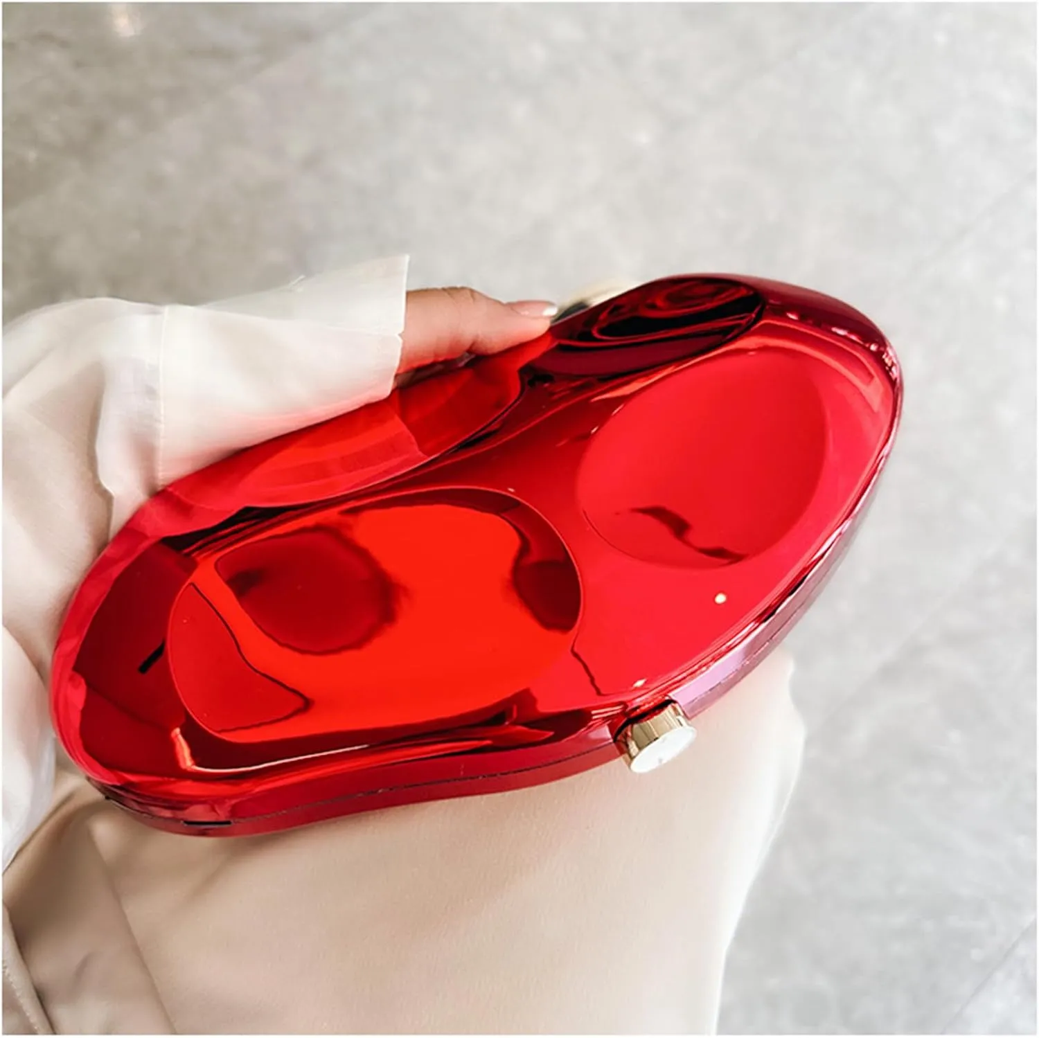 Geometric Acrylic Evening Clutch Purse for Women Metal Chains Unique Handbag for Wedding Party Prom