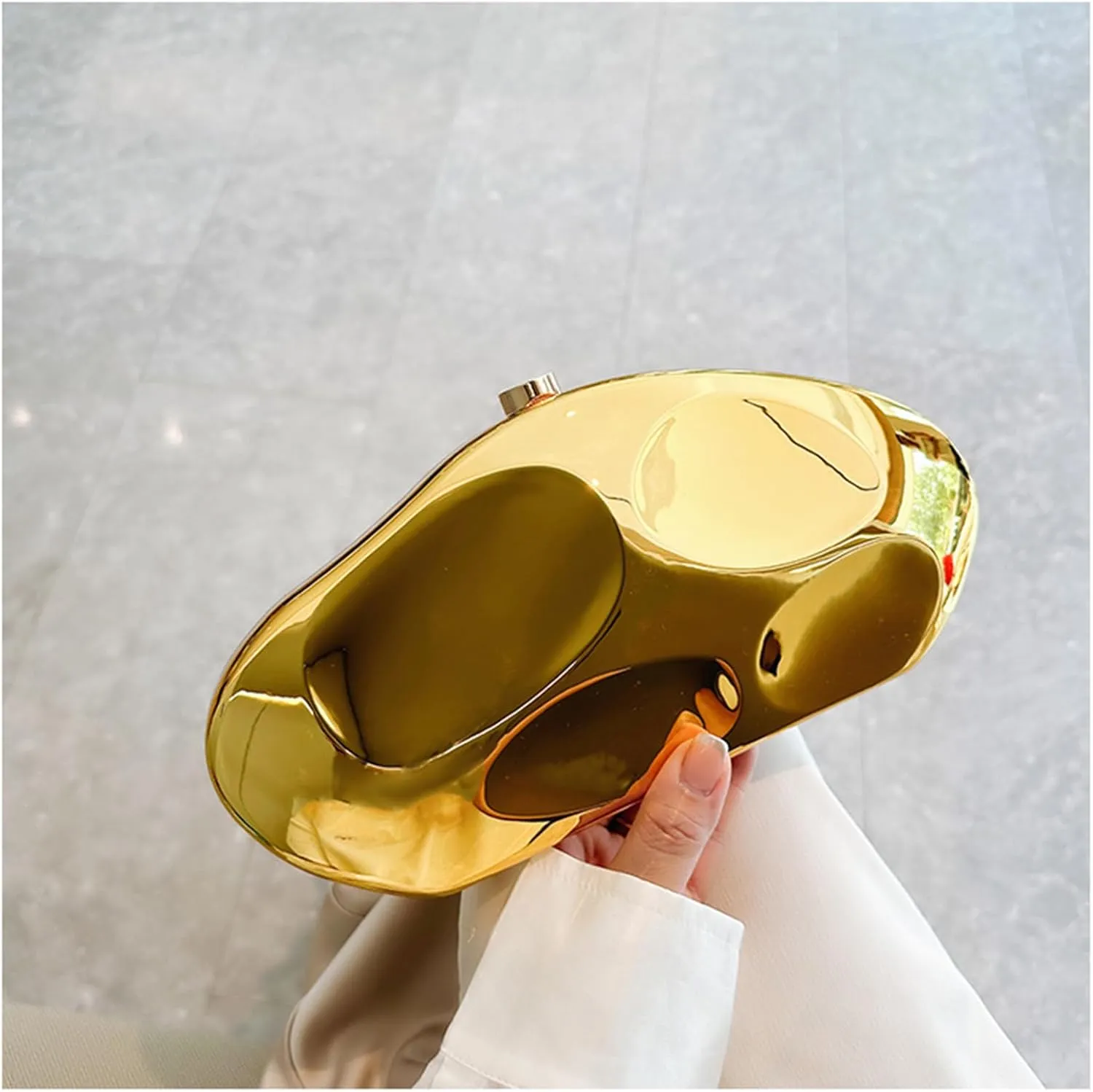 Geometric Acrylic Evening Clutch Purse for Women Metal Chains Unique Handbag for Wedding Party Prom