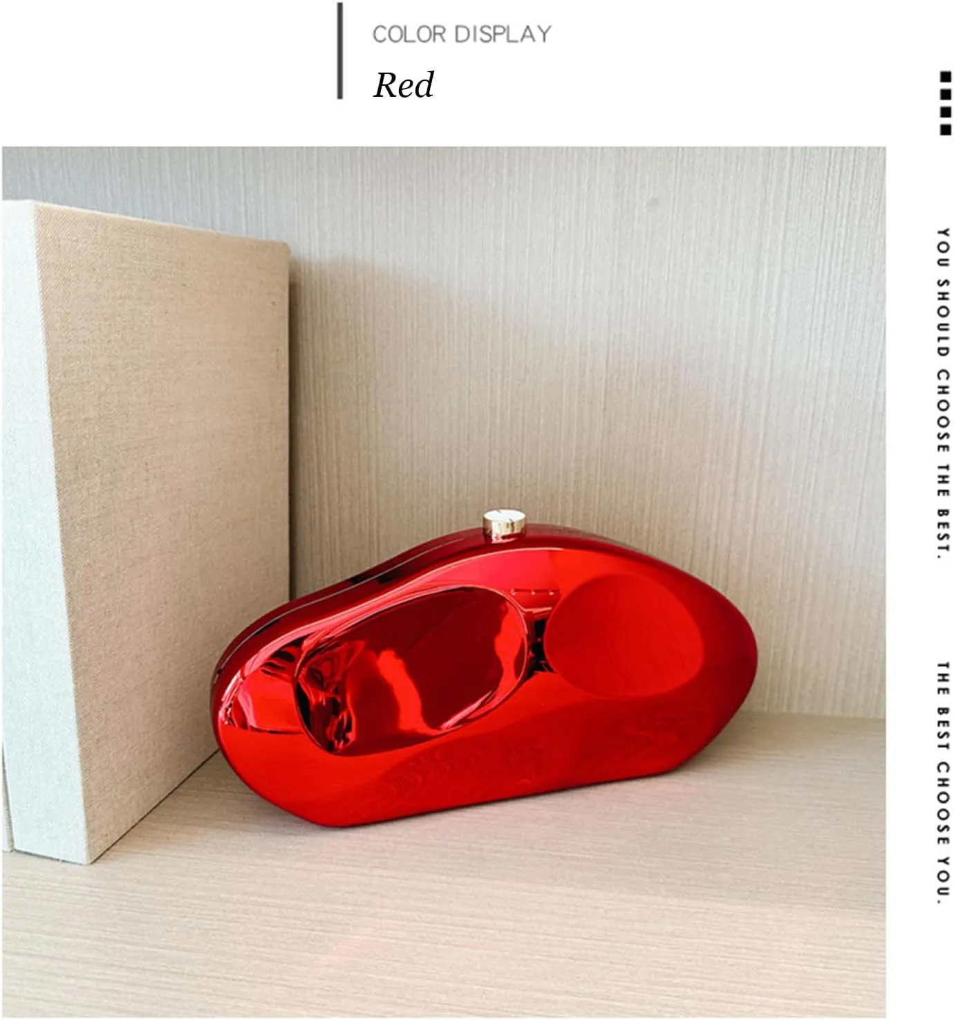Geometric Acrylic Evening Clutch Purse for Women Metal Chains Unique Handbag for Wedding Party Prom