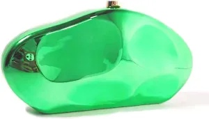 Geometric Acrylic Evening Clutch Purse for Women Metal Chains Unique Handbag for Wedding Party Prom