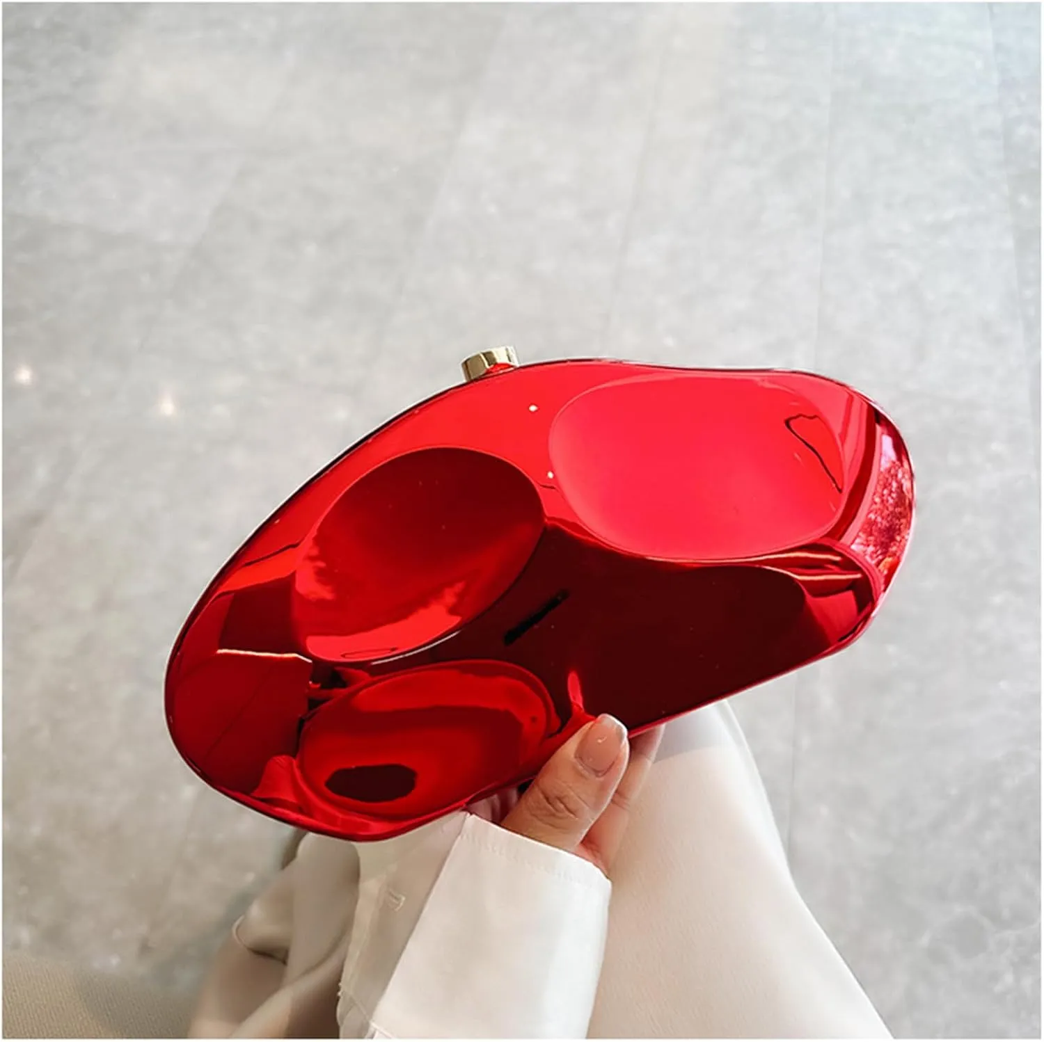 Geometric Acrylic Evening Clutch Purse for Women Metal Chains Unique Handbag for Wedding Party Prom