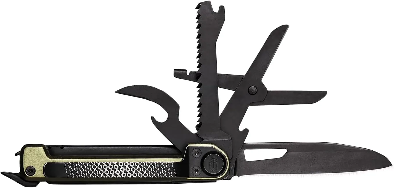 Gerber Gear Armbar Scout 7-in-1 Multi-tool - 2.5" Plain Edge Blade, Hammer, Scissor, Saw - EDC Gear and Equipment - Green