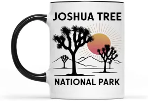 Gift Design Idea Vintage - Outdoor Camping - Family Trip - Desert Sunset - Gift for School Trip, National Park Souvenir, 11 Oz White Ceramic Black Inner Mug