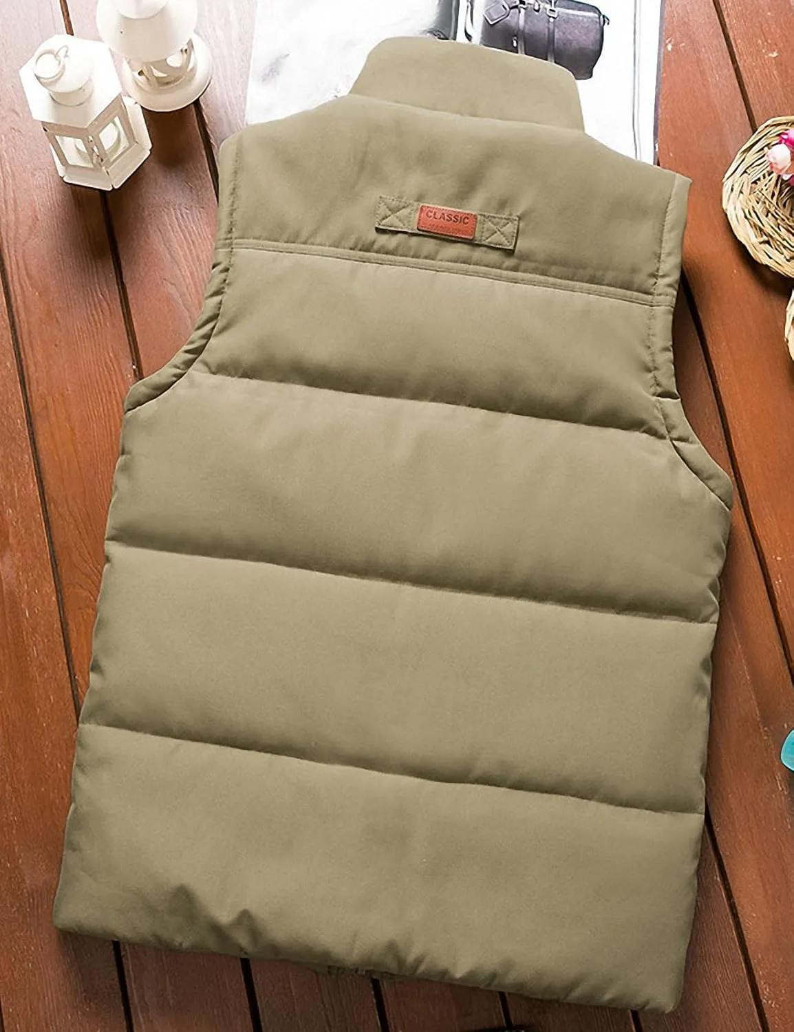 Gihuo Men's Sherpa Lined Fleece Vest Winter Fishing Travel Utility Vest Gilet