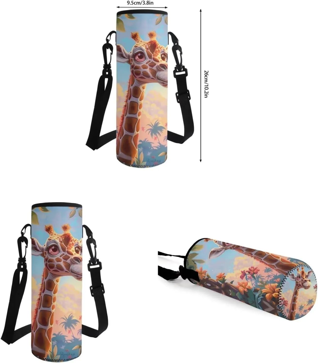 Giraffes 4Pc Backpack Set for Boys Multi-Functional Crossbody School Bag for Teen Boy Portable Food Bag for Travel Work Office Climbing School 4pack