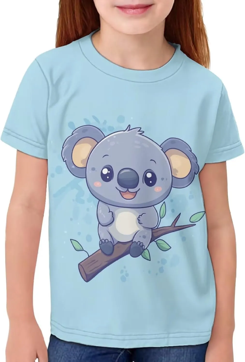 Girls Short Sleeve Shirt with Cute Graphic Crewneck Pullover Tees Tops for Kids 2-16 Y