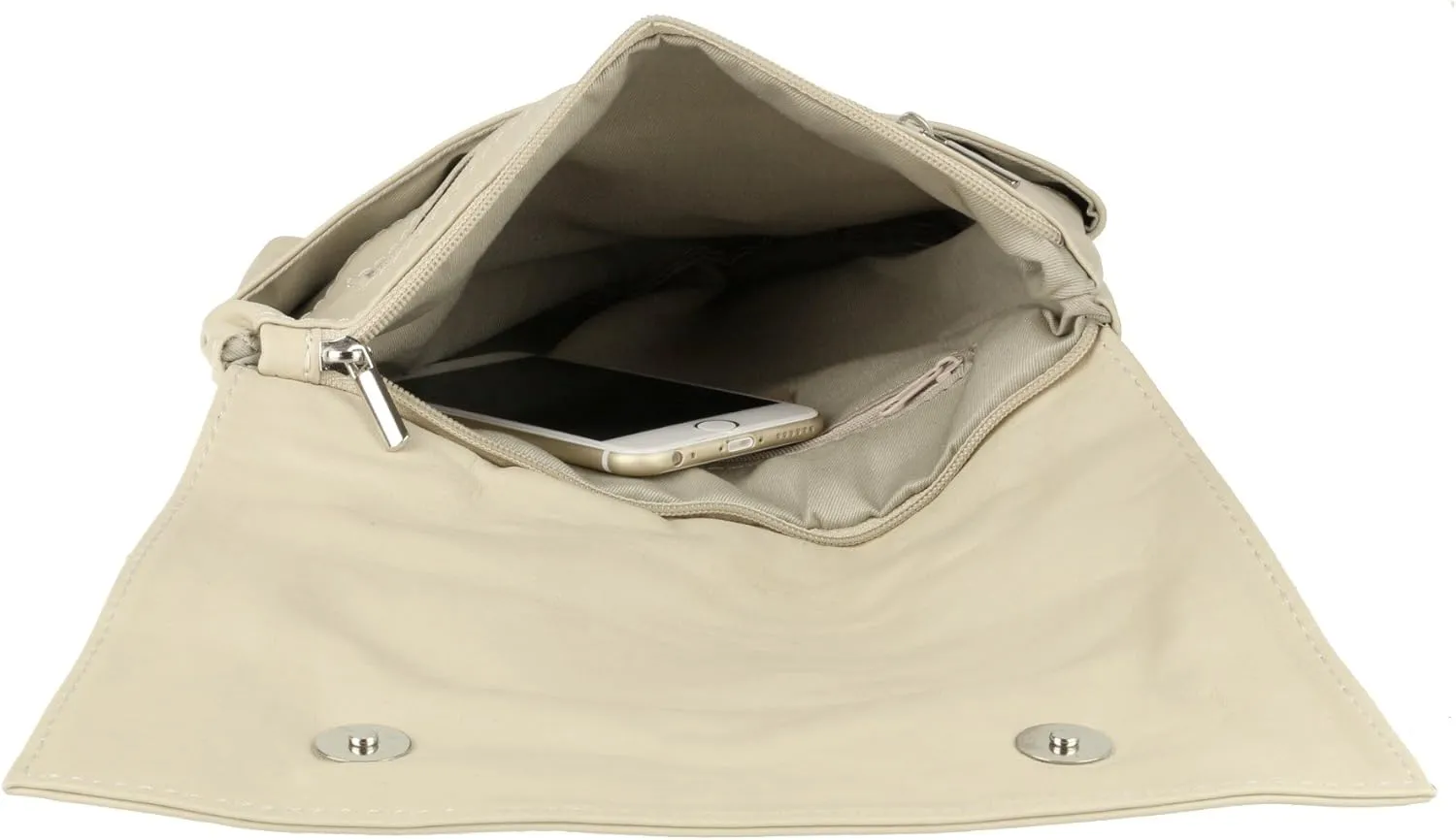 Girly HandBags Double Pocket Italian Genuine Leather Messenger Bag Crossbody Shoulder Bag
