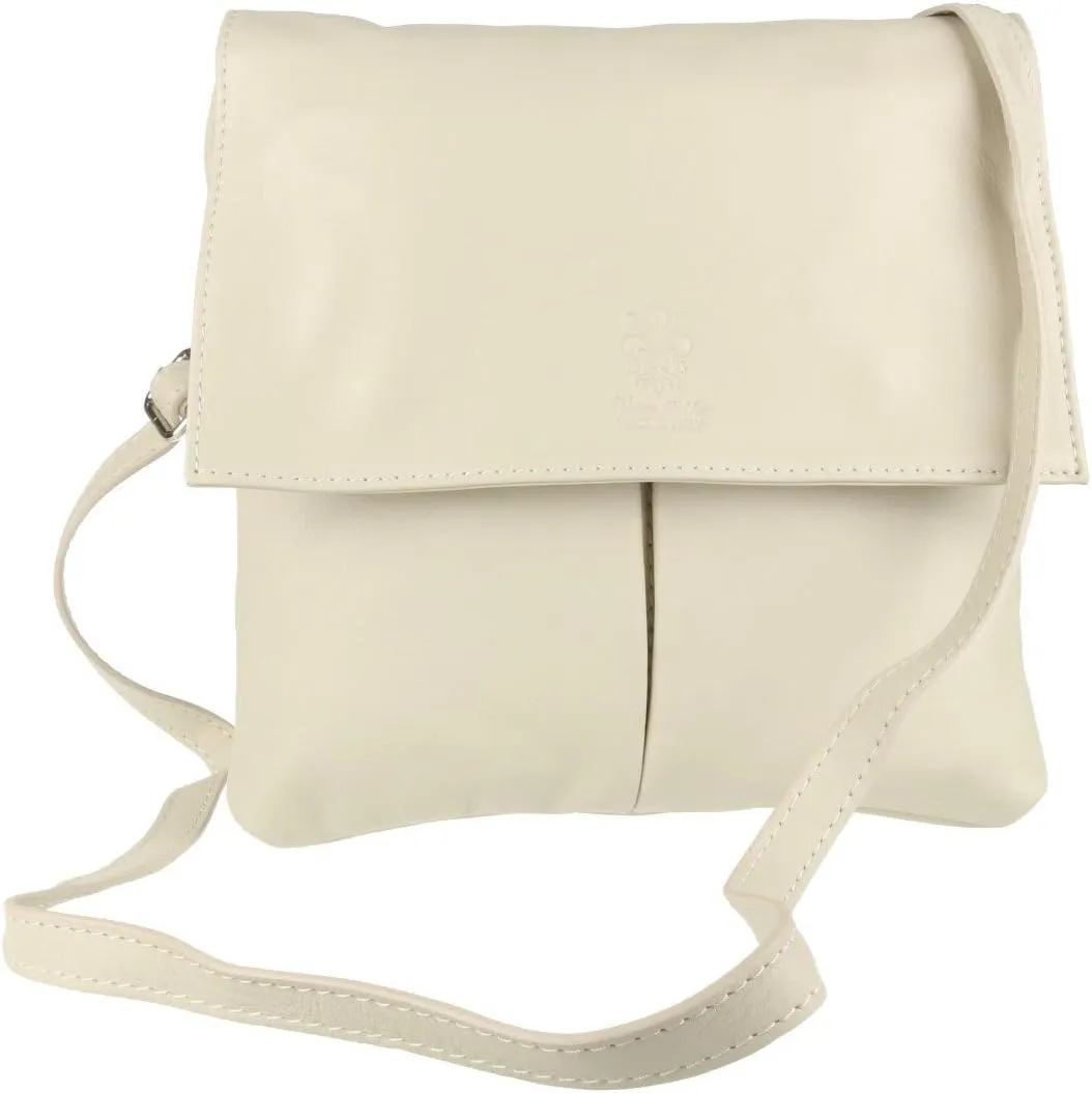 Girly HandBags Double Pocket Italian Genuine Leather Messenger Bag Crossbody Shoulder Bag