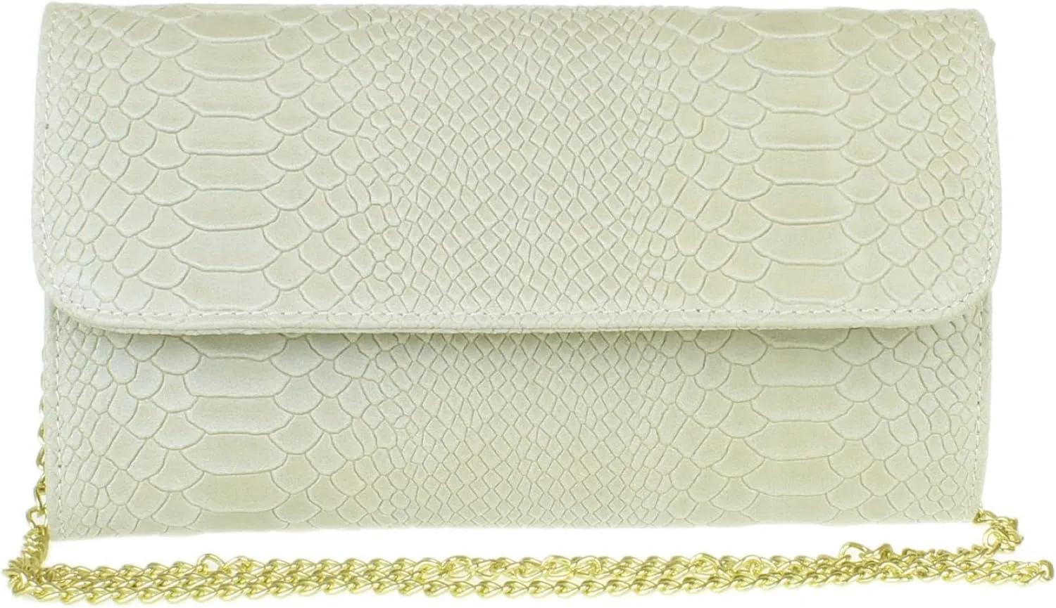 Girly HandBags Womens Italian Leather Snake Print Suede Clutch Bag