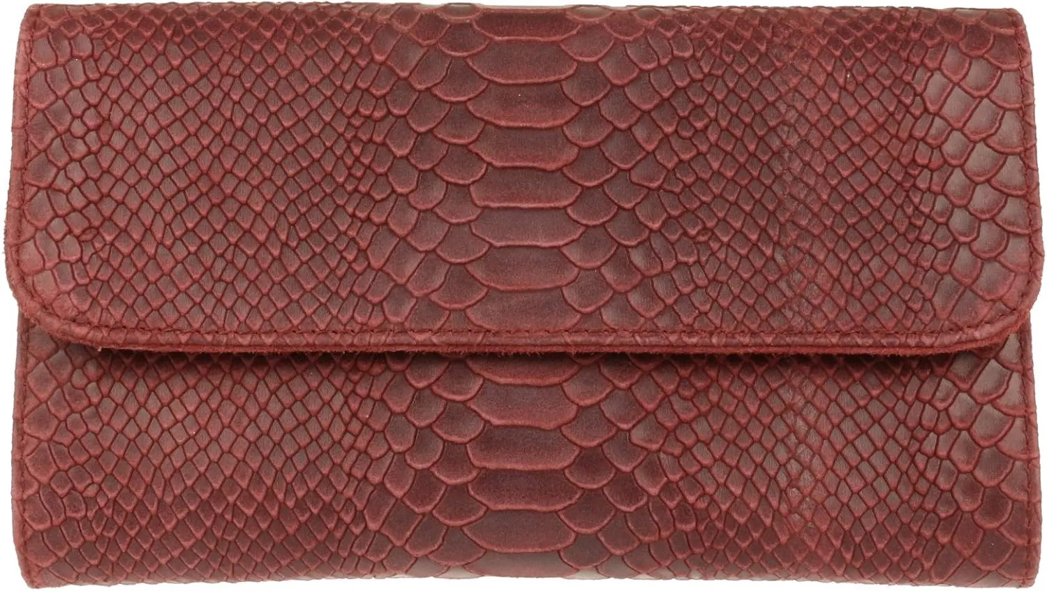 Girly HandBags Womens Italian Leather Snake Print Suede Clutch Bag