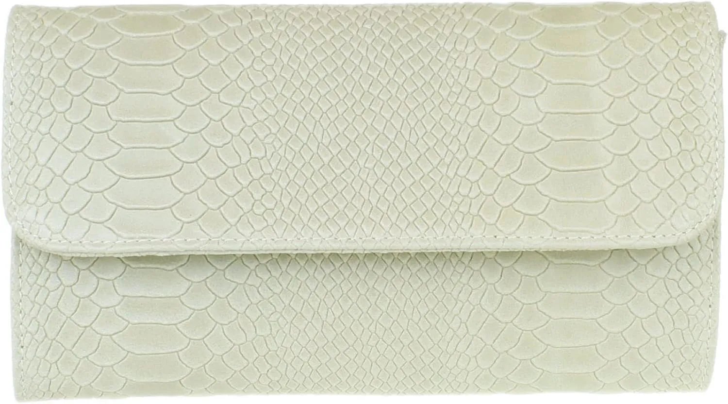Girly HandBags Womens Italian Leather Snake Print Suede Clutch Bag