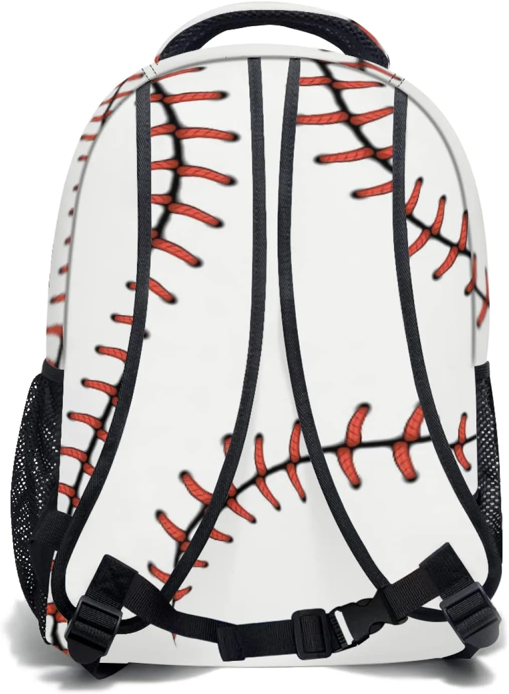 Giwawa Baseball School Bag for Kids, Softball Red Stitching Print Backpack Sport Bookbag for Boys Girls Students Laptop Travel, Adjustable Shoulder Strap & Multiple Pockets