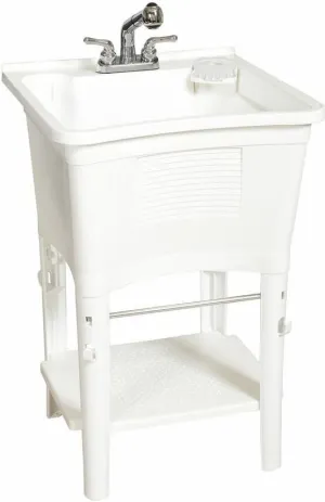 Glacier Bay LT2007WWHD All-in-One 24 in. x 24 in 20 Gal Freestanding Laundry Tub