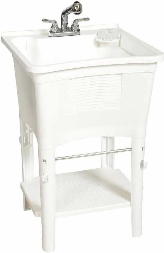 Glacier Bay LT2007WWHD All-in-One 24 in. x 24 in 20 Gal Freestanding Laundry Tub