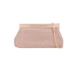 Glitzy Glamorous Sparkly Clutch Bag - Rose Gold