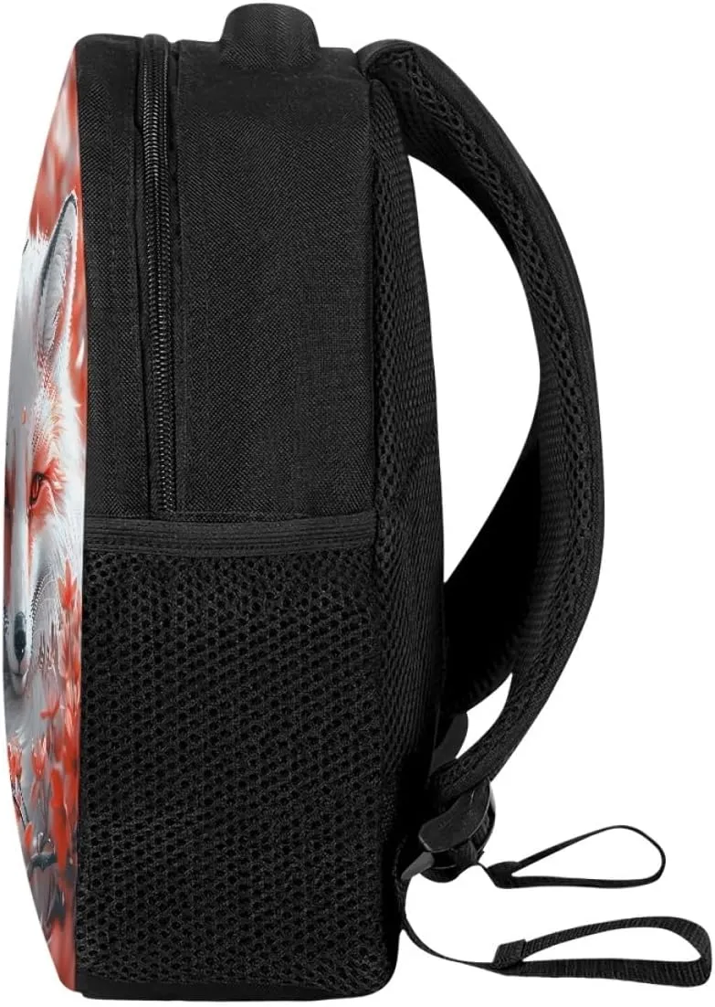 GLUDEAR Boys Girls Cool Fox 3D Printed Backpack Elementary School Bag Kids Bookbag Travel Rucksack,Cherry Blossom Fox