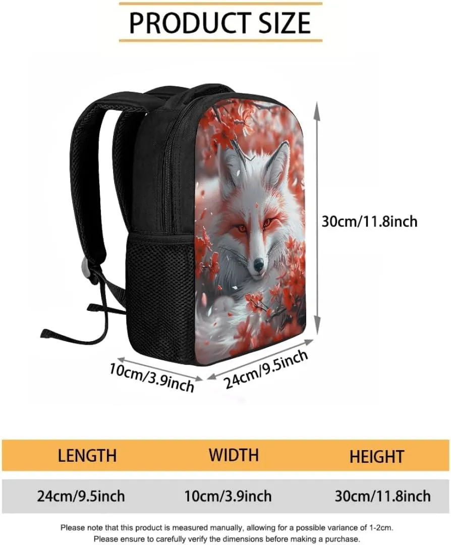 GLUDEAR Boys Girls Cool Fox 3D Printed Backpack Elementary School Bag Kids Bookbag Travel Rucksack,Cherry Blossom Fox