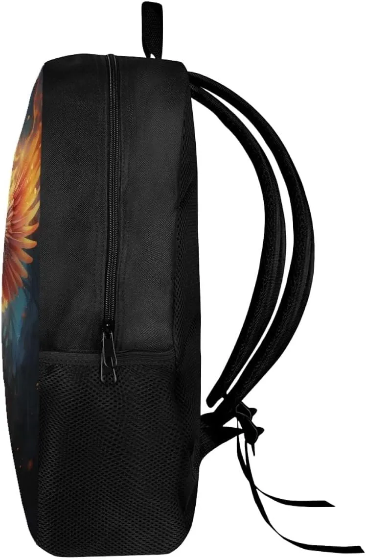 GLUDEAR Cool Animal Graphics Backpack Boy Girl Daypack Bookbag Backpack Adjustable Shoulder Bag,Fire Phoenix Bird