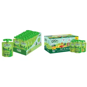 GoGo squeeZ Fruit on the Go, Apple Apple, Mango & Banana (Pack of 38), Unsweetened Fruit Snacks for Kids