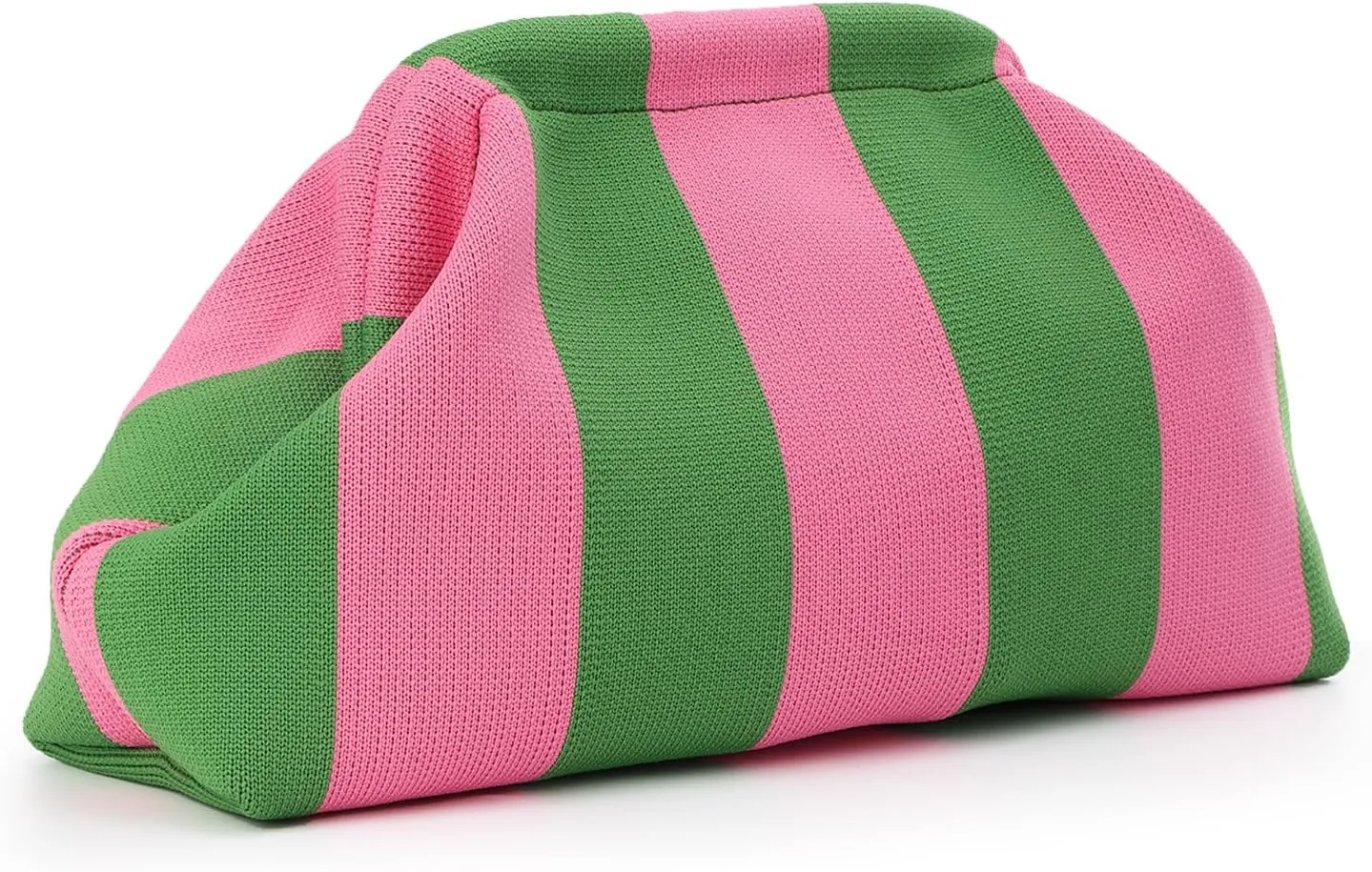 GOKTOW Summer Beach Dumpling Clutch Purses for Women, Woven Crochet Handbags Ruched Cloud Colorblock 2024