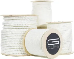 GOLBERG G Twisted Nylon Rope (2 Inch x 100 Feet) - White Multipurpose Utility Line - Dock Lines, Towing Lines, Heavy Loads and Crafts