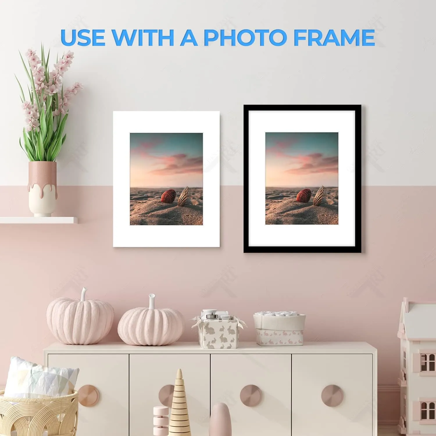 Golden State Art, Acid Free, Pack of 25, 11x14 White Picture Mats Mattes with White Core Bevel Cut for 8x10 Photo   Backing   Bags