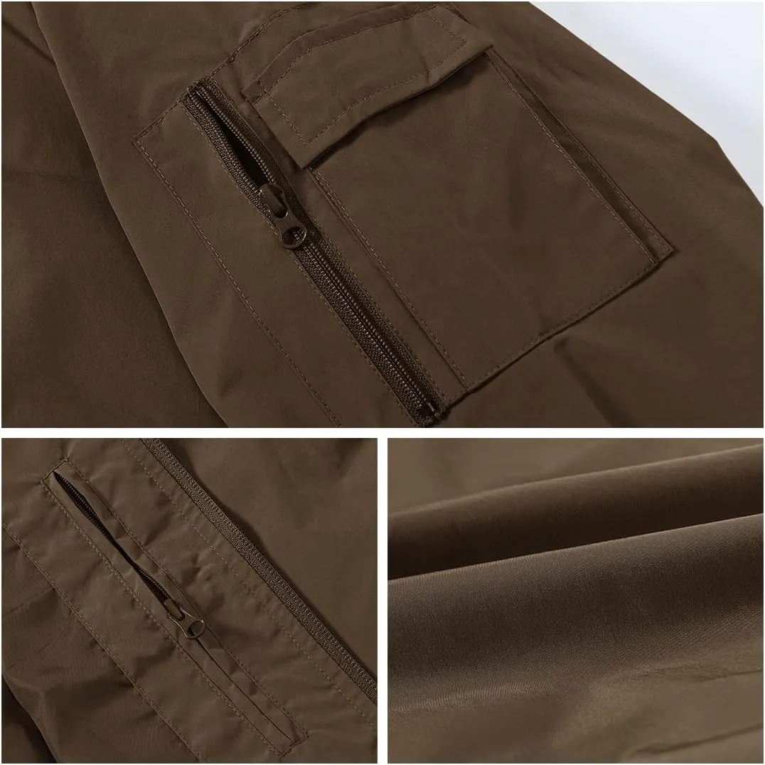 Gopune Men's Windproof Bomber Jacket Lightweight Windbreaker Outdoor Golf Fashion Coat