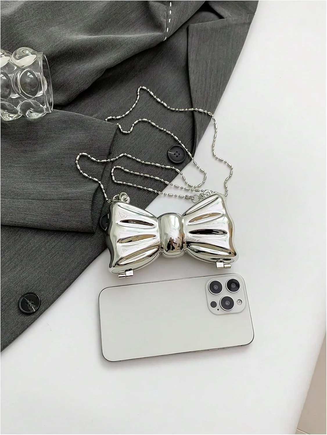 GORGLITTER Women's Bow Purse Mini Crossbody Evening Bag for Wedding Party Prom