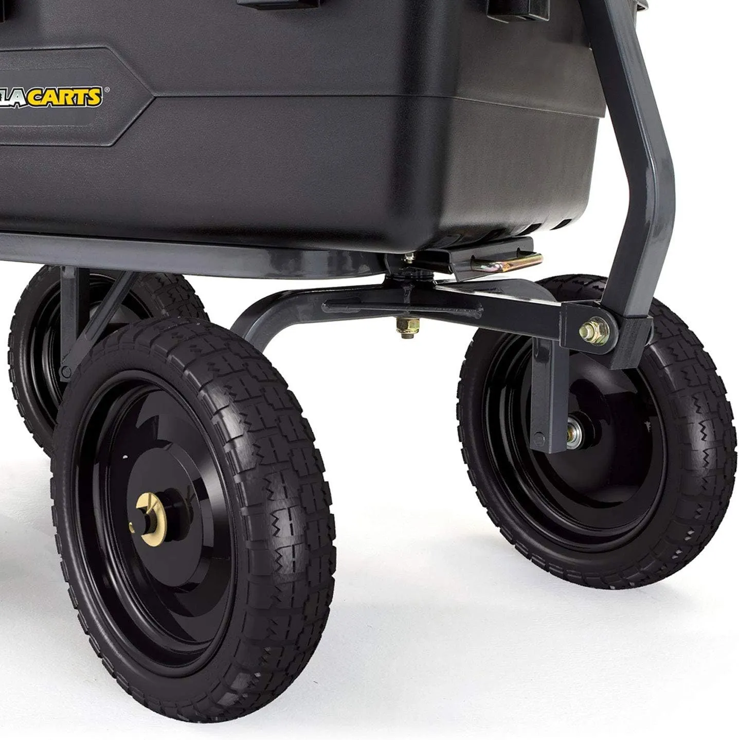 Gorilla Carts 13 Inch No-Flat Replacement Wheels, Heavy Duty Solid Tires, for Utility Garden Cart, Wheelbarrow, Dolly & Wagon, Black, Set of 4