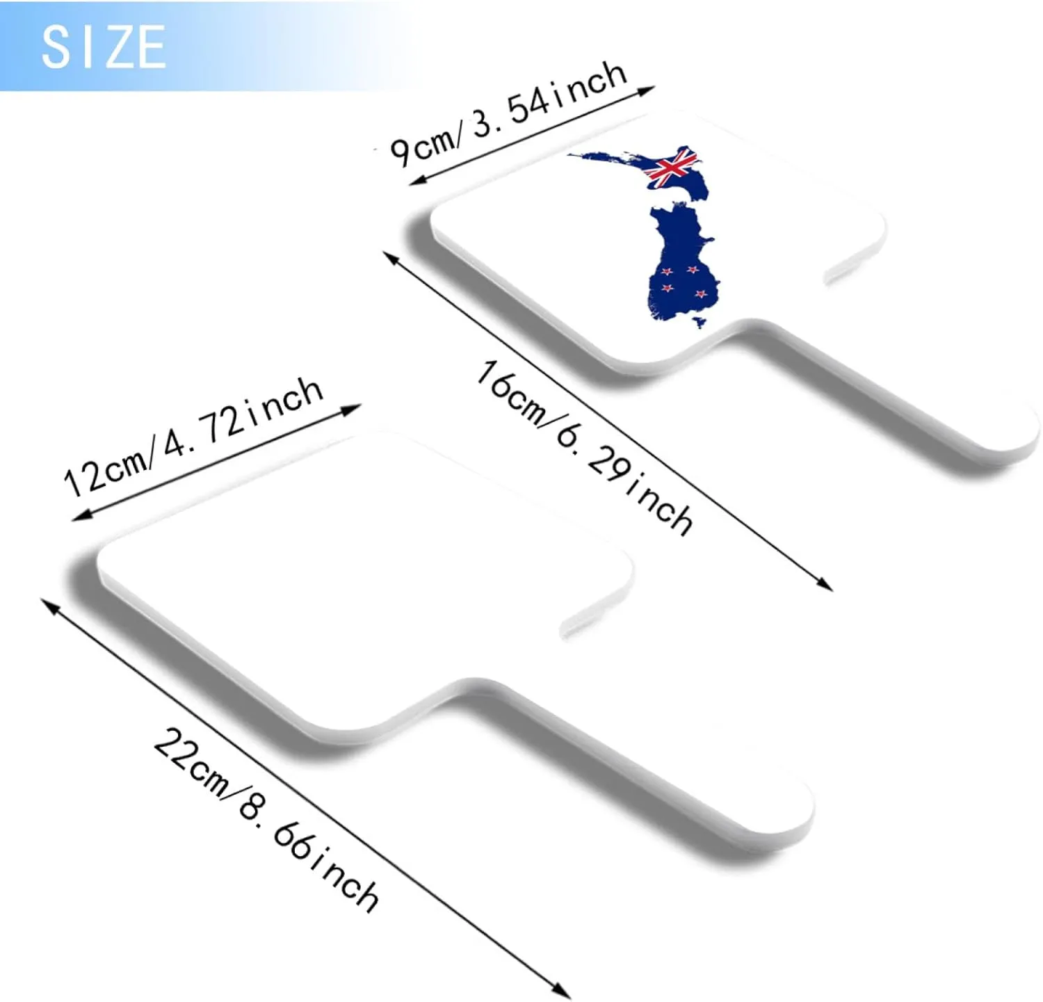 GOYMFKM Hand Held Mirror with Handle for Makeup, Novelty New Zealand Map National Flag Hand Mirror for Shaving, Travel Portable Vanity Mirror for Women White 12×22Cm