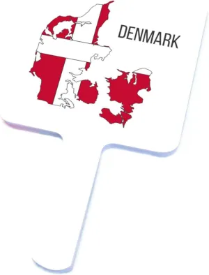 GOYMFKM Novelty Denmark Map Flag Handheld Mirror with Handle, Square Beauty Vanity Handheld Makeup Mirrors, Travel Portable Salon Shaving Mirror White 9×16Cm