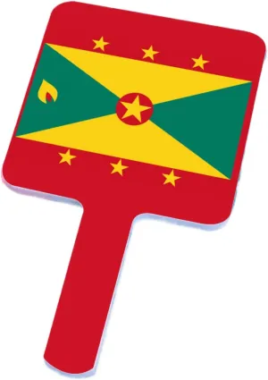 GOYMFKM Novelty Grenada Flag Handheld Makeup Mirror - Women Girls Square Travel Cosmetic Mirror Portable Vanity Mirror Fit Shaving, Beautify White 9×16Cm