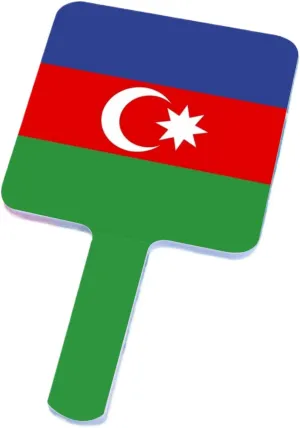 GOYMFKM Novelty Republic of Azerbaijan Flag Handheld Makeup Mirror Square Travel Cosmetic Mirror Portable Vanity Mirror Fit Daily, Shaving, Beautify, Travel White 9×16Cm