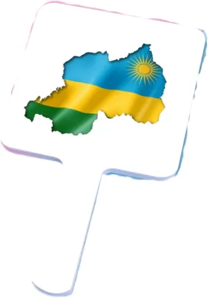 GOYMFKM Novelty Republic of Rwanda Map National Flag Hand Mirror - Hairdressers Mirror for Barbers & Salon - Makeup Handheld Mirror with Handle for Travel White 12×22Cm