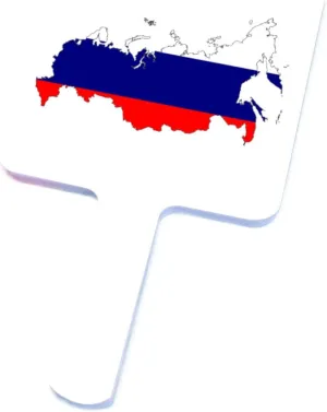GOYMFKM Novelty Russian Map Flag Handheld Makeup Mirror Square Travel Cosmetic Mirror Portable Vanity Mirror Tool Fit Daily, Shaving, Grooming, Beautify White 9×16Cm
