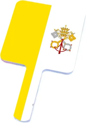 GOYMFKM Personalized Vatican Flag Hand Mirror, Square Large Makeup Hand Held Mirror with Handle, Travel Makeup Gift for Women Girls White 12×22Cm
