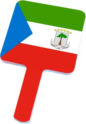 GOYMFKM The Republic of Equatorial Guinea Flag Handheld Mirror, Square Vanity Mirror, Travel Cosmetic Mirror for Women Ladies Hand Mirror with Handle White 12×22Cm