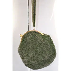 Green Carnival Beaded Wrist Purse