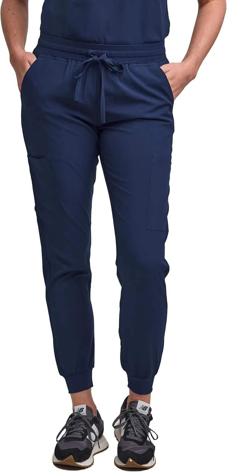 Green Town Scrubs for Women Scrub Set - Jogger Pant and Tuck-in V-Neck Top, 5 Pockets, Yoga Waistband, Nursing Uniform
