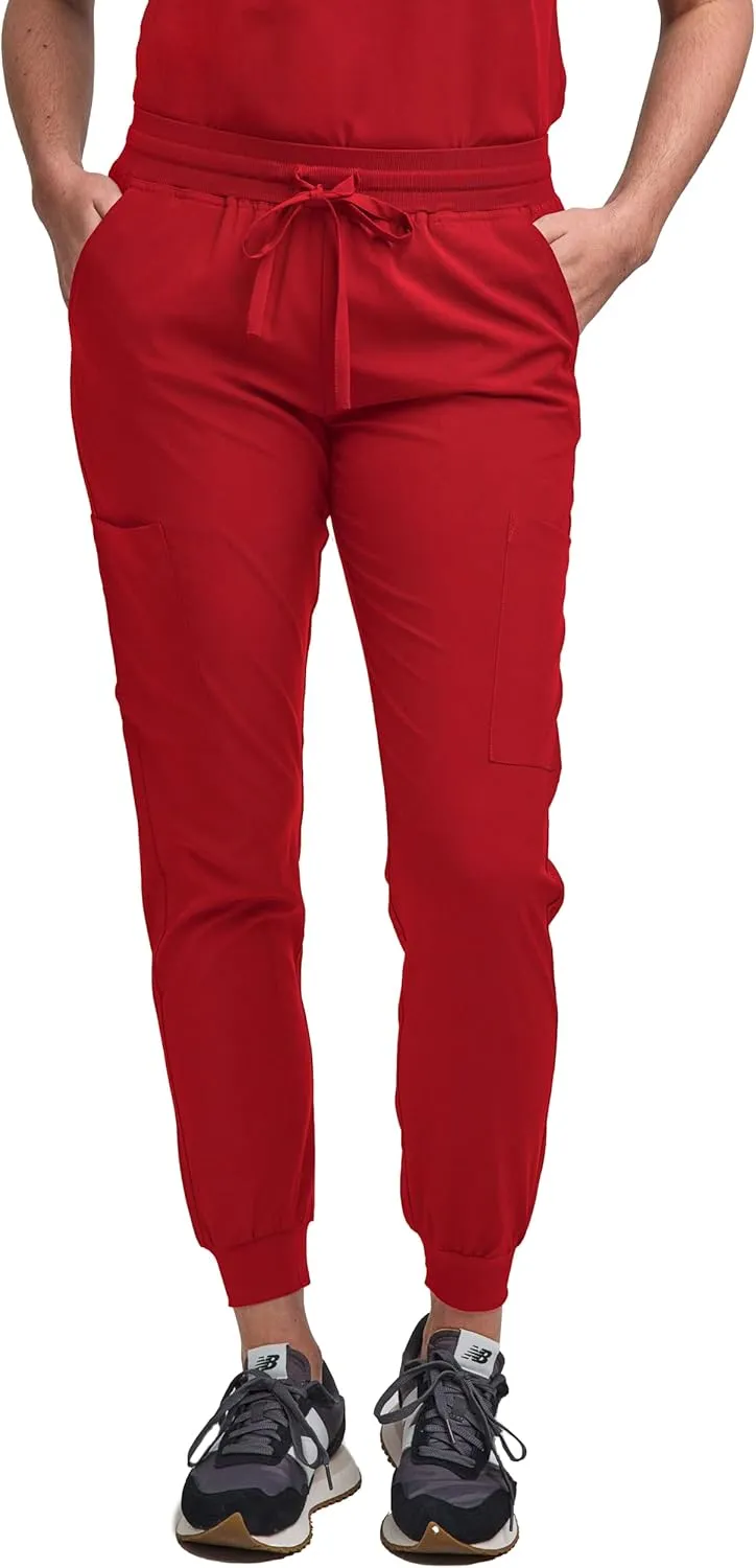Green Town Scrubs for Women Scrub Set - Jogger Pant and Tuck-in V-Neck Top, 5 Pockets, Yoga Waistband, Nursing Uniform
