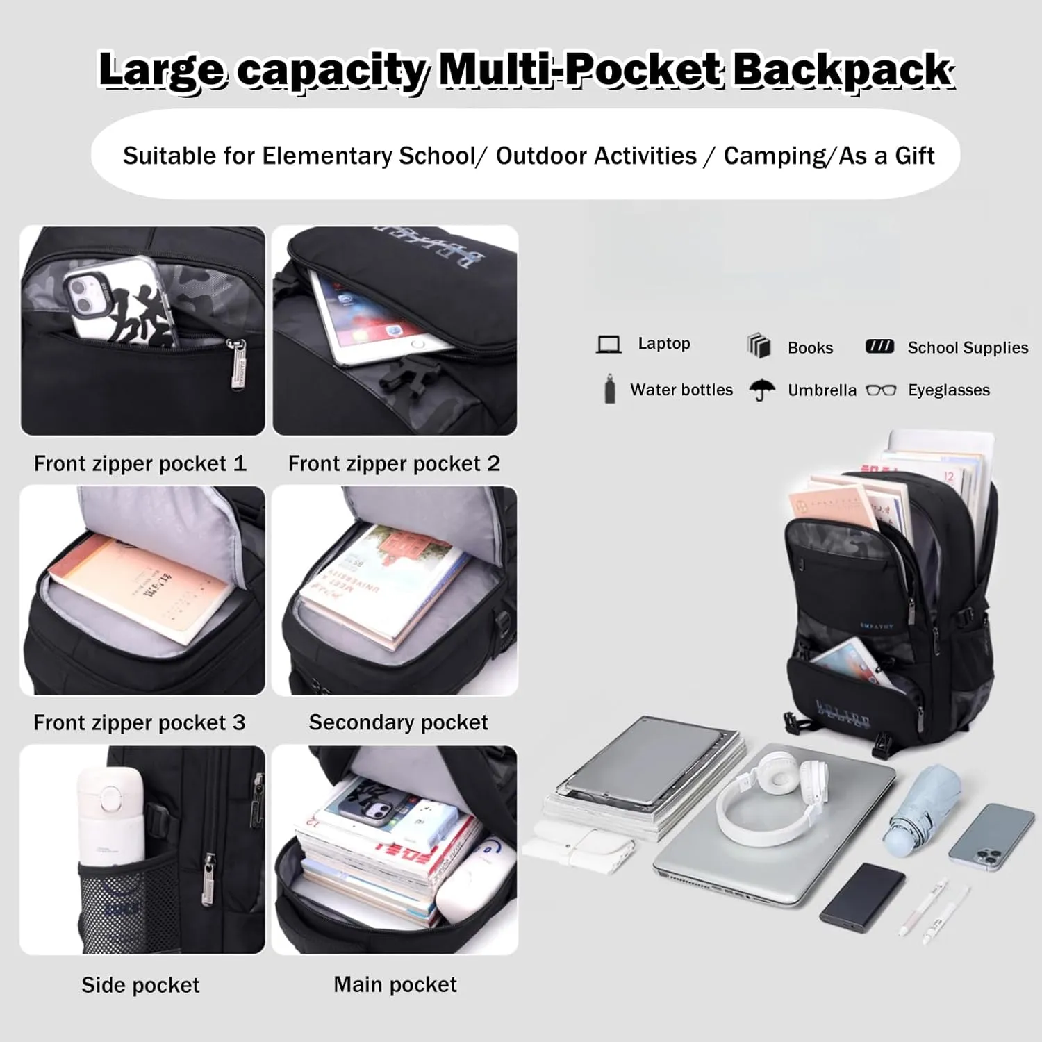 Grey Rolling Backpack for Boys,Backpack with Wheels Boys Roller Trolley Bookbag Kids Wheeled School Back Pack