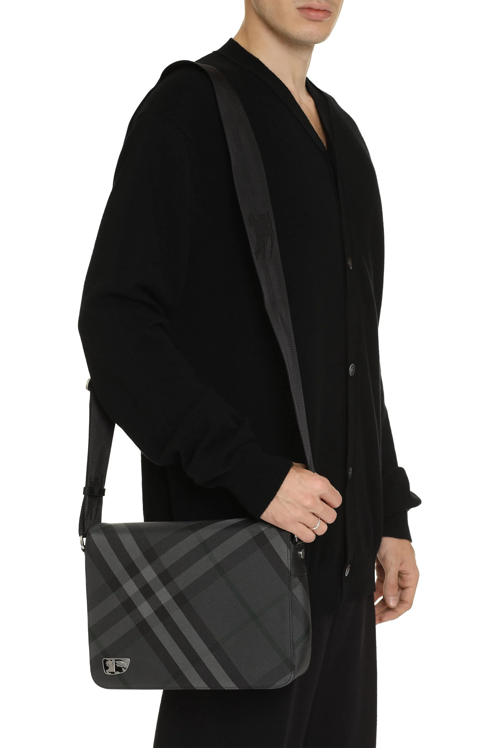 Grid Messenger bag with check motif