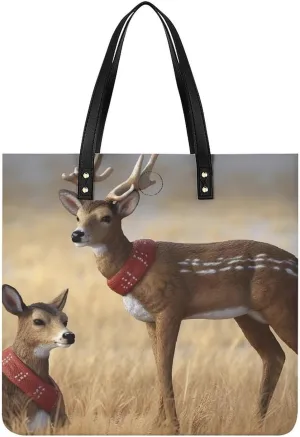 Ground Deer Tote Bag Durable Water-Resistant Handbags Lightweight Tote for Travel Work Book