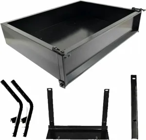 GTW Golf Cart Black Steel Utility Cargo Box Kit Compatible wtih Yamaha G14, G16, G19 & G22 | Includes Mounting Brackets