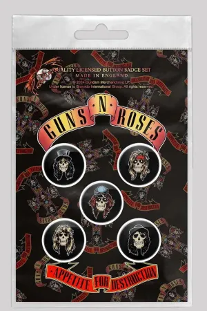 Guns N' Roses Button Badge Pack - Appetite For Destruction