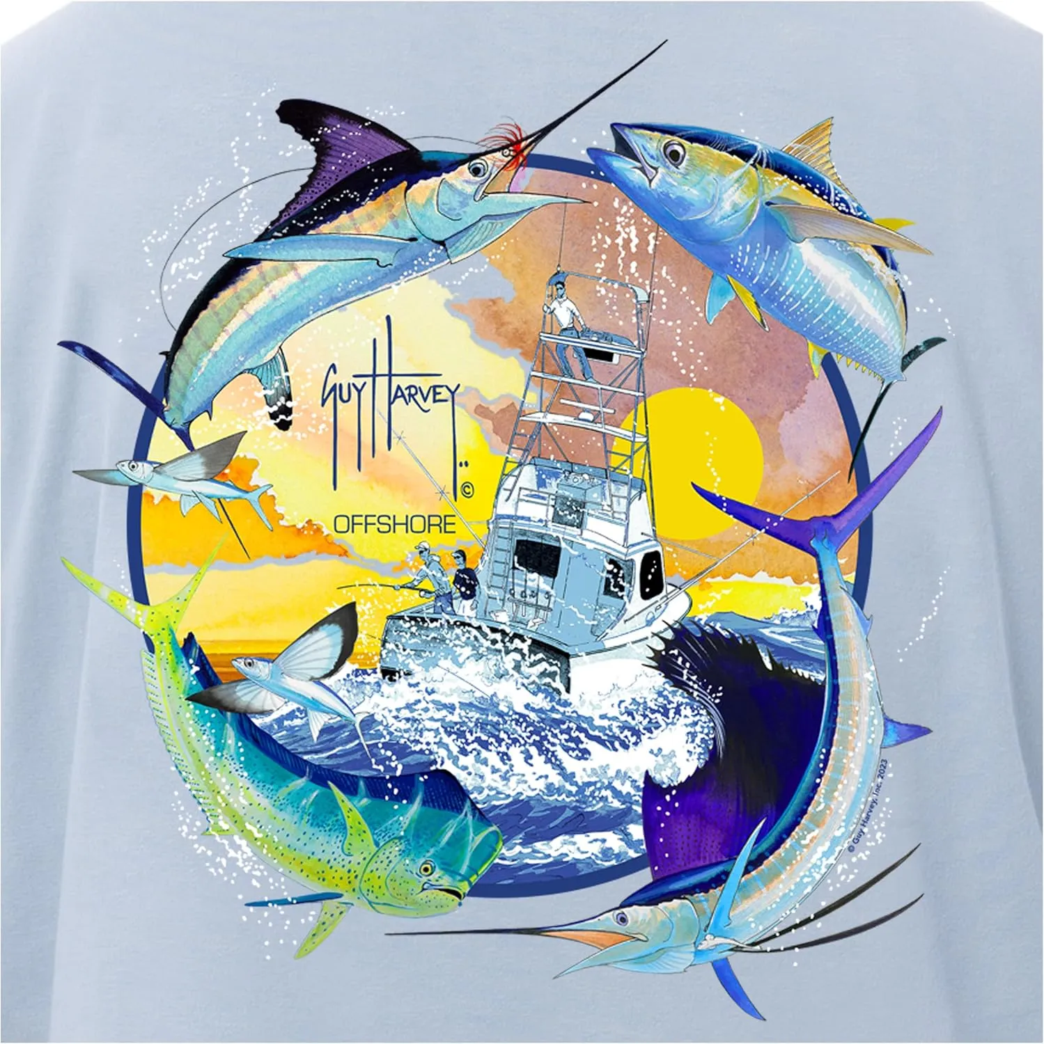 Guy Harvey Men’s Billfish Collection Short Sleeve Pocket T-Shirt