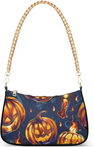Halloween Pumpkin Candlelight Crossbody Bags for Women Tote Bag Women's Shoulder Handbags Clutch Purses for Women