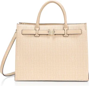 Halston Jerry Signature Logo Top Zip Satchel