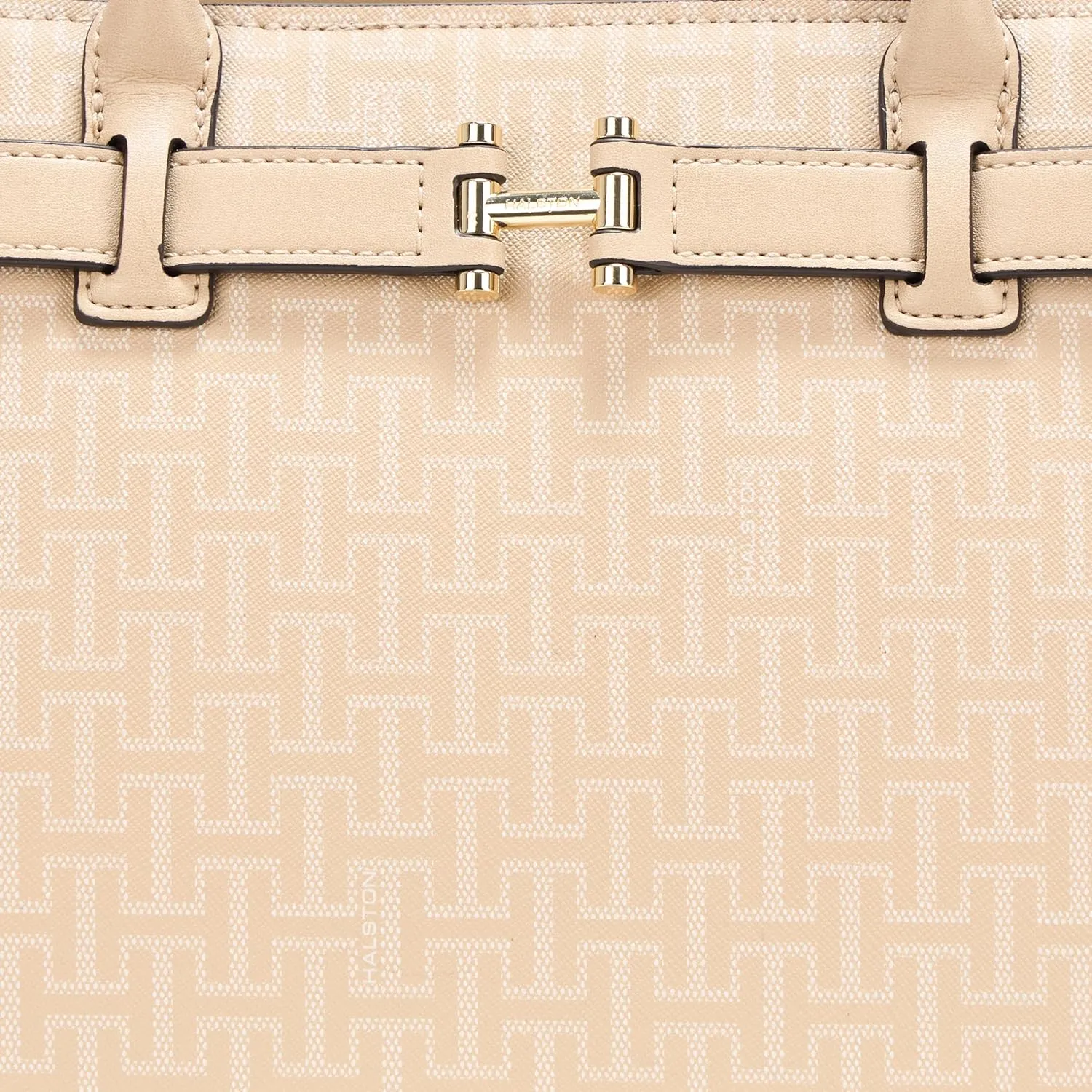 Halston Jerry Signature Logo Top Zip Satchel
